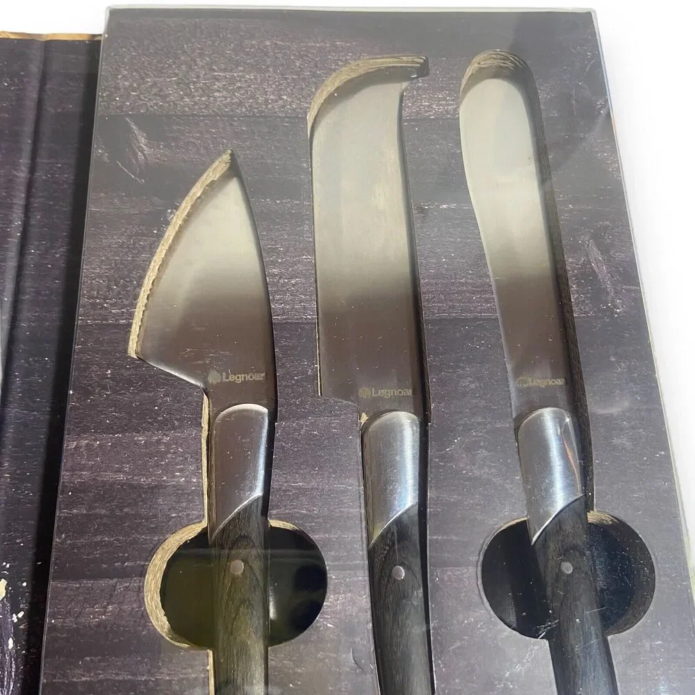 Legnoart Fromager Cheese Enthusiast Knives Set Of 3 Cheese Knives Wood Handles